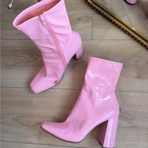 Steve Madden Glossy Pink Heeled Boots